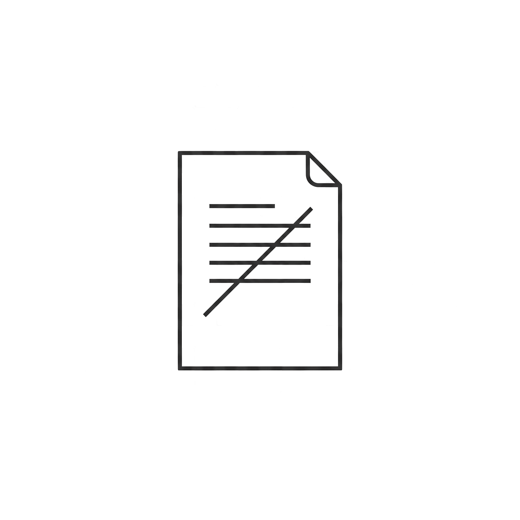 Struck-through document — zero logging